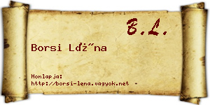 Borsi Léna névjegykártya